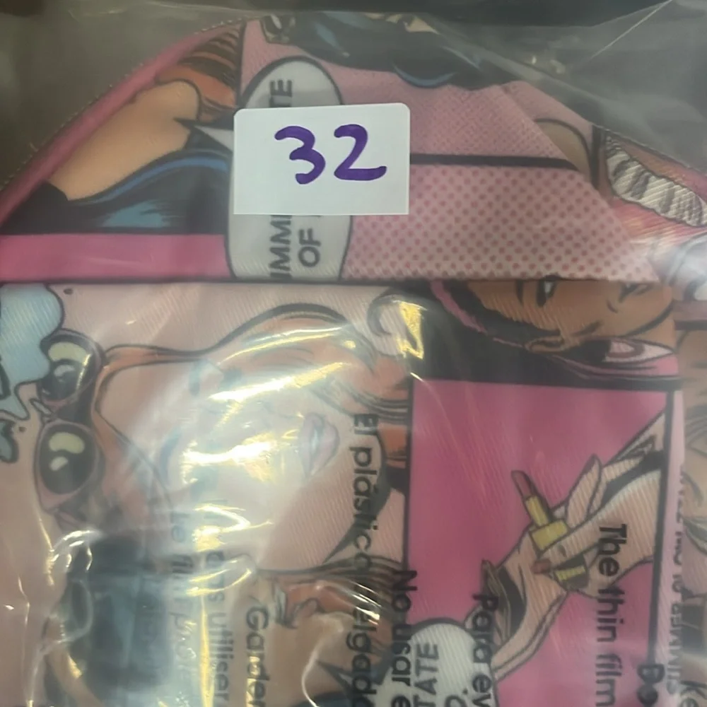 Estee‎ lauder Comic Print Pink cosmetics pouch bag